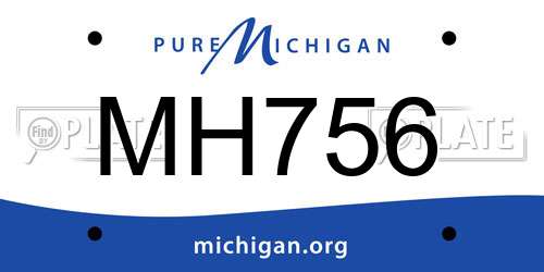 MH756 Michigan License Plate