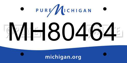 MH80464 Michigan License Plate