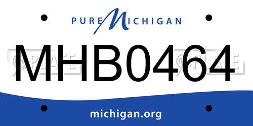 MHB0464 Michigan License Plate