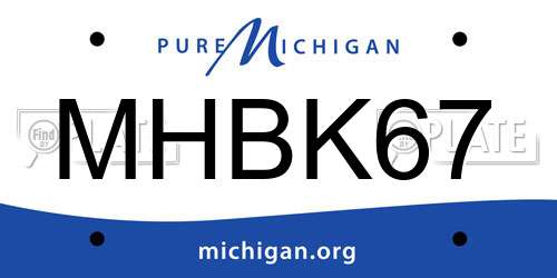 MHBK67 Michigan License Plate