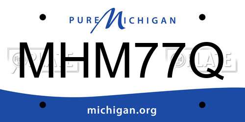 MHM77Q Michigan License Plate