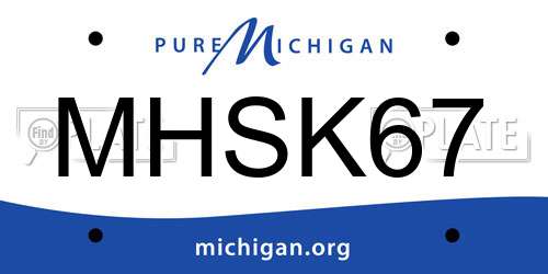 MHSK67 Michigan License Plate