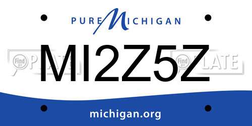 MI2Z5Z Michigan License Plate