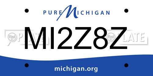 MI2Z8Z Michigan License Plate