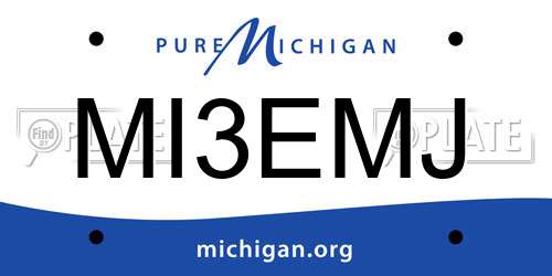 MI3EMJ Michigan License Plate