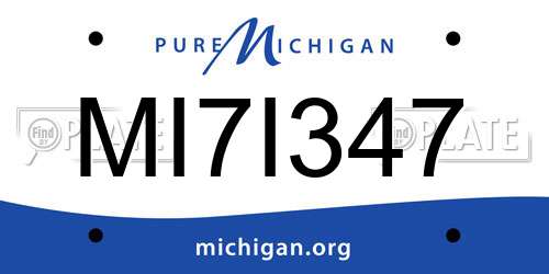 MI7I347 Michigan License Plate