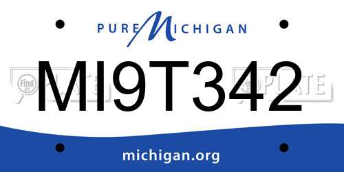 MI9T342 Michigan License Plate