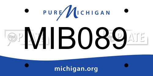 MIB089 Michigan License Plate