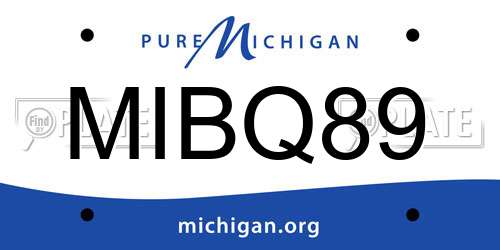 MIBQ89 Michigan License Plate