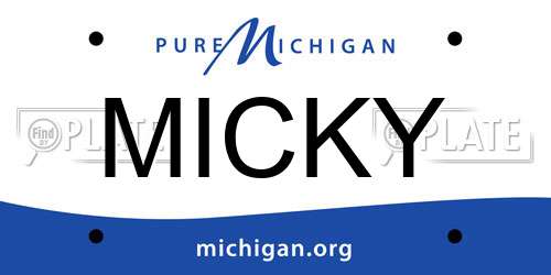 MICKY Michigan License Plate