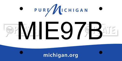 MIE97B Michigan License Plate