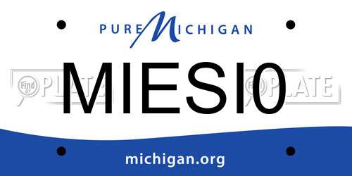 MIESI0 Michigan License Plate