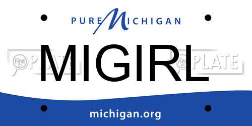 MIGIRL Michigan License Plate