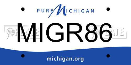 MIGR86 Michigan License Plate