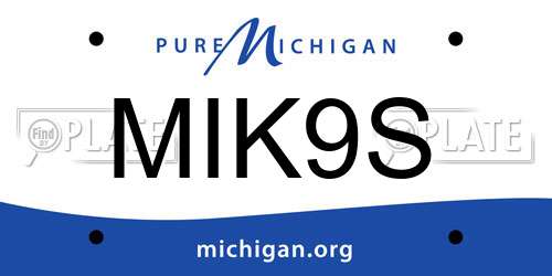 MIK9S Michigan License Plate