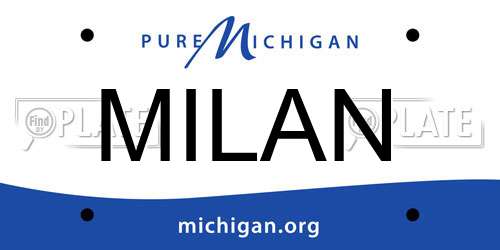 MILAN Michigan License Plate