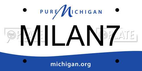 MILAN7 Michigan License Plate