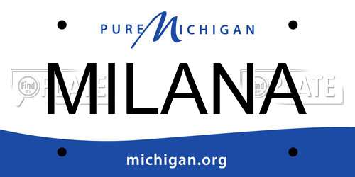 MILANA Michigan License Plate