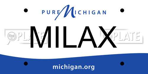 MILAX Michigan License Plate