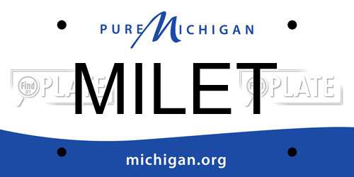 MILET Michigan License Plate
