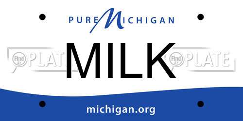 MILK Michigan License Plate