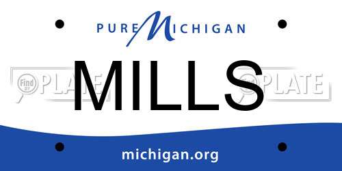 MILLS Michigan License Plate