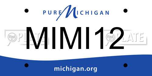 MIMI12 Michigan License Plate