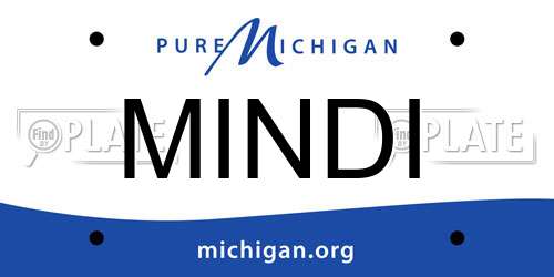 MINDI Michigan License Plate