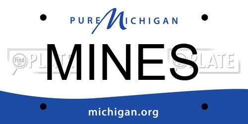 MINES Michigan License Plate
