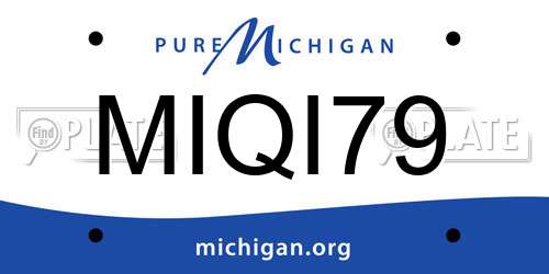 MIQI79 Michigan License Plate
