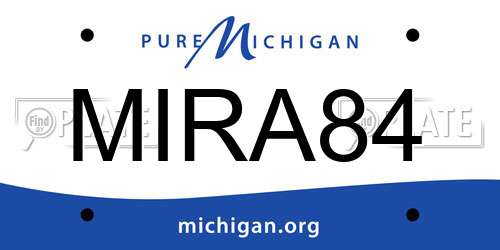 MIRA84 Michigan License Plate