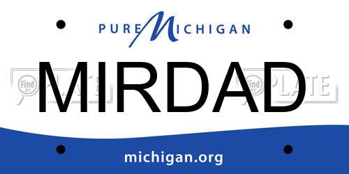 MIRDAD Michigan License Plate
