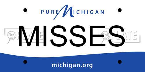 MISSES Michigan License Plate