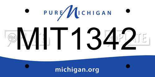 MIT1342 Michigan License Plate