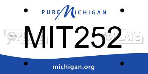MIT252 Michigan License Plate