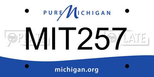 MIT257 Michigan License Plate