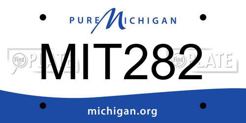 MIT282 Michigan License Plate