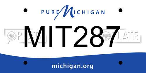 MIT287 Michigan License Plate