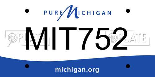 MIT752 Michigan License Plate