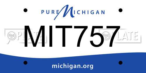 MIT757 Michigan License Plate