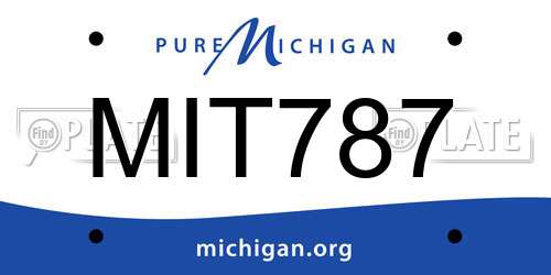 MIT787 Michigan License Plate
