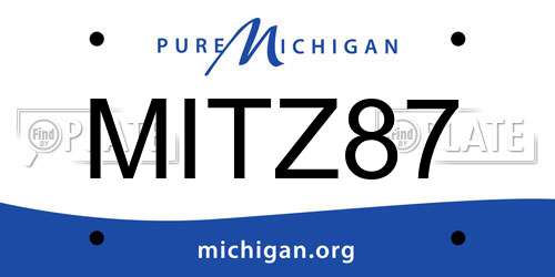MITZ87 Michigan License Plate