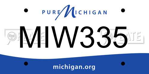 MIW335 Michigan License Plate