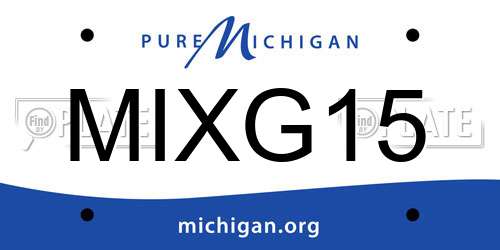 MIXG15 Michigan License Plate