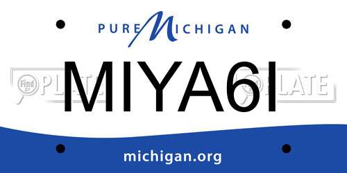 MIYA6I Michigan License Plate