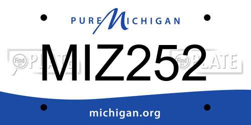 MIZ252 Michigan License Plate