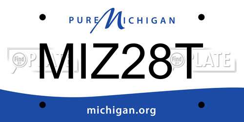 MIZ28T Michigan License Plate