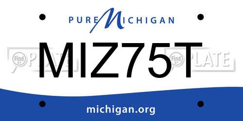 MIZ75T Michigan License Plate