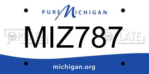 MIZ787 Michigan License Plate