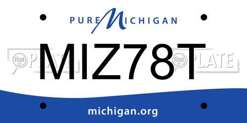 MIZ78T Michigan License Plate